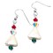 Cultured Freshwater Pearl Christmas Tree Sterling Silver Earrings Clear Red Green Crystal product 3